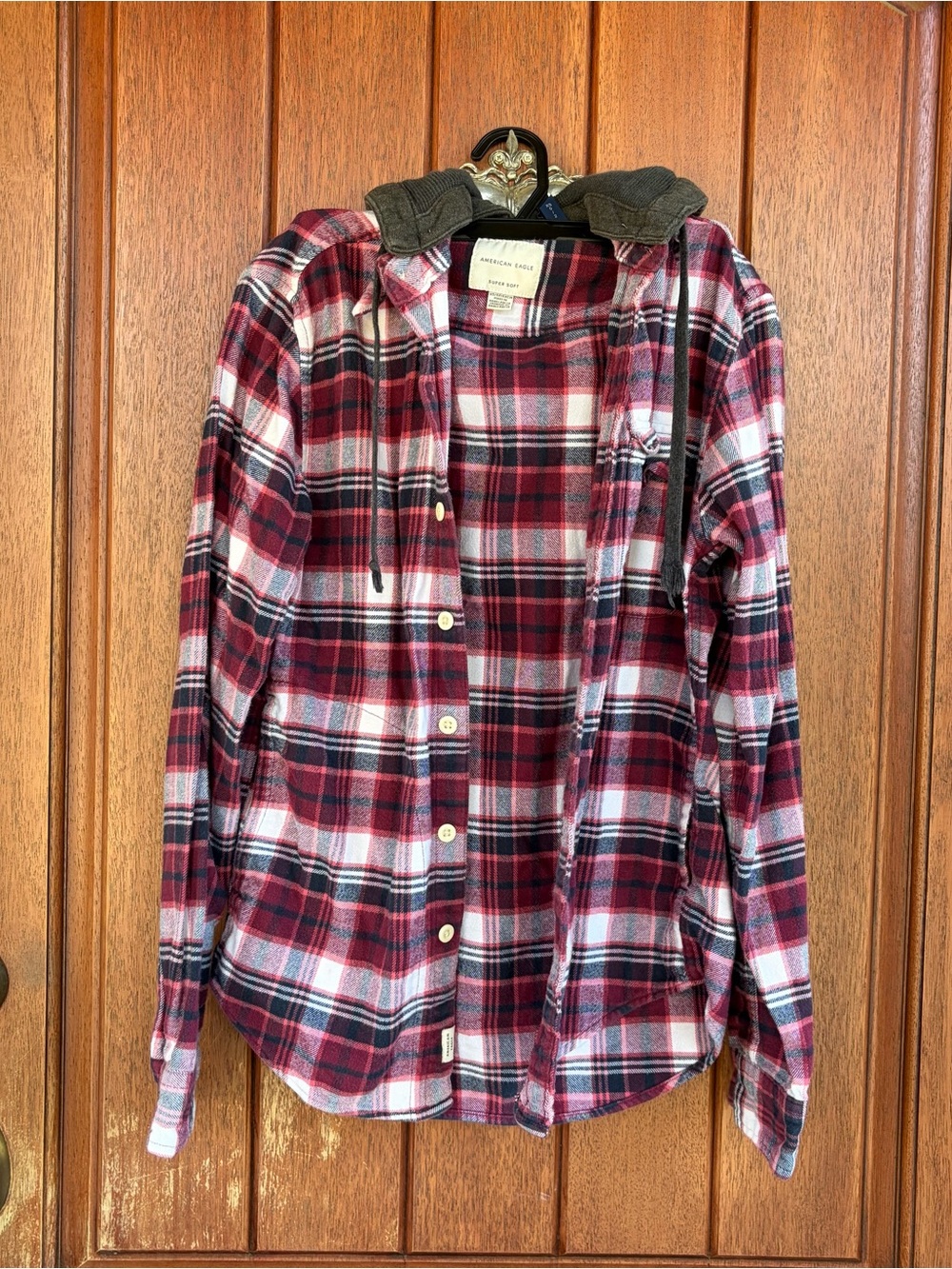 American Eagle Hooded Flannel